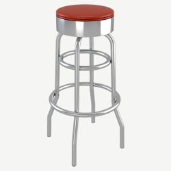 Williston Swivel Chrome Diner Bar Stool