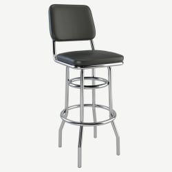 Laterca Diner Bar Stool with Double Ring Chrome Frame