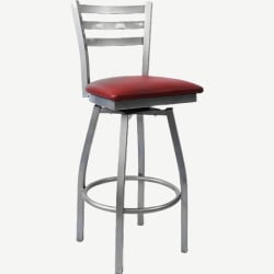 3 Slat Metal Ladder Back Swivel Bar Stool