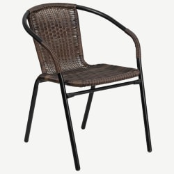 Dark Brown Indoor-Outdoor Rattan Restaurant Chair