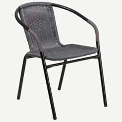 Grey Indoor-Outdoor Rattan Restaurant Chair