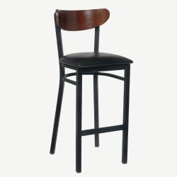 Modern Curved Back Metal Bar Stool