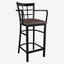 Window Back Metal Bar Stool With Arms