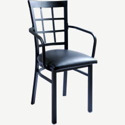 Window Back Metal Chair with Arms