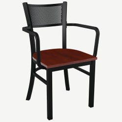 Metal Checker Back Chair With Arms