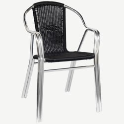 Black Rattan Aluminum Chair