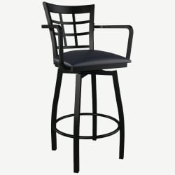 Window Back Swivel Bar Stool With Arms