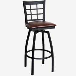 Window Back Swivel Bar Stool