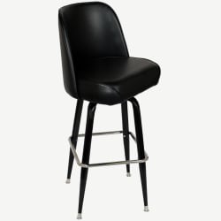 Swivel Bar Stool with Black Coated Frame