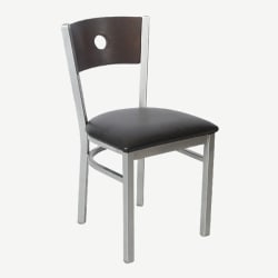 Silver Metal Chair with a Circled Back