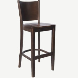 Beechwood Curved Plain Back Bar Stool