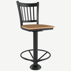 Vertical Slat Bolt Down Metal Swivel Bar Stool