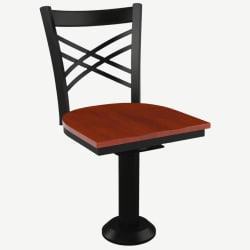 X Back Bolt Down Swivel Metal Chair