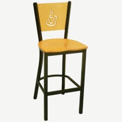 Interchangeable Coffee Back Metal Bar Stool