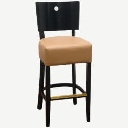 Designer Curved Back Wood Bar Stool