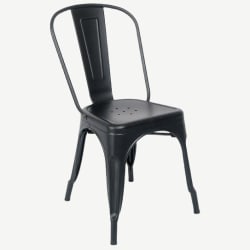 Bistro Style Metal Chair in Black Finish