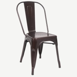 Bistro Style Metal Chair in Brown Finish