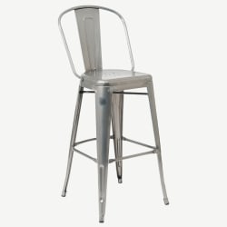 Bistro Style Metal Bar Stool in Clear Finish