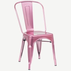 Bistro Style Metal Chair in Pink Finish