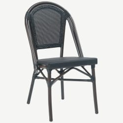 Aluminum Bamboo Patio Chair with Black Rattan