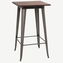 Industrial Series Bar Height Table in Dark Grey Finish and Wood Top