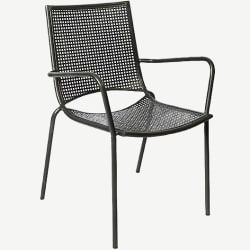 Stackable Iron Patio Arm Chair with Iron Mesh Seat and Back