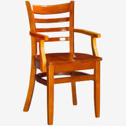 Ladder Back Wood Chair with Arms