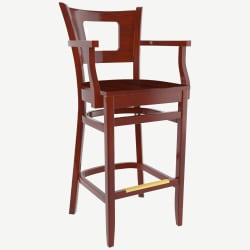 Premium US Made Duna Wood Bar Stool With Arms