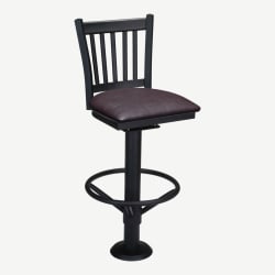 Vertical Slat Bolt Down Metal Swivel Bar Stool