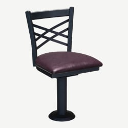 X Back Bolt Down Swivel Metal Chair