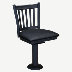 Vertical Slat Bolt Down Swivel Metal Chair