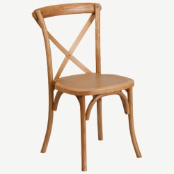 Stackable X Back Wood Chair