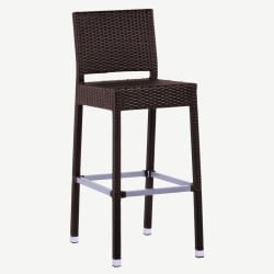 Felix Woven Chocolate Rattan Patio Bar Stool