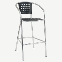 Black Resin Patio Bar Stool