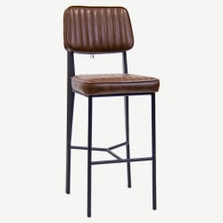 Mid-Century Padded Metal Bar Stool