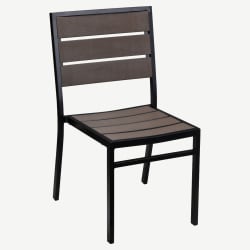 Black Aluminum Chair with Dark Walnut Faux Teak