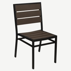 Black Aluminum Chair with Dark Walnut Faux Teak