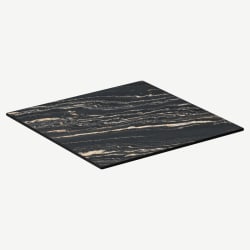 Midnight Marble Outdoor Resin Table Top with Phenolic Edge