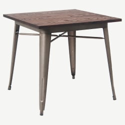 Industrial Series Restaurant Table in Dark Grey Finish and Wood Top