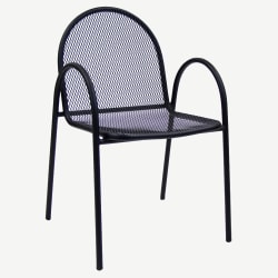 Black Metal Mesh Patio Arm Chair