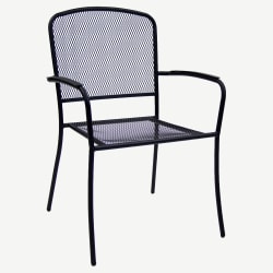 Square Back Metal Mesh Patio Arm Chair