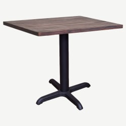 Industrial Series Restaurant Table with X Prong Base and Wood Top