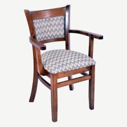 Premium Padded Back Wood Chair with Arms