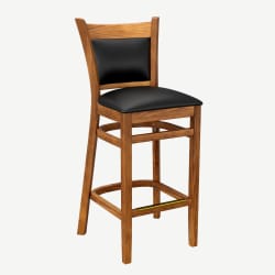 Premium Padded Back Wood Bar Stool