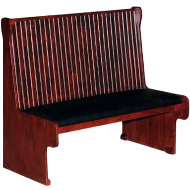 Wood Bench with Padded Seat & Bead Board Back Interior