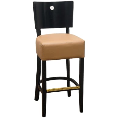 Designer Curved Back Wood Bar Stool Interior