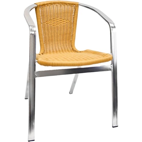 Double Tube Aluminum and Rattan Patio Chair Interior