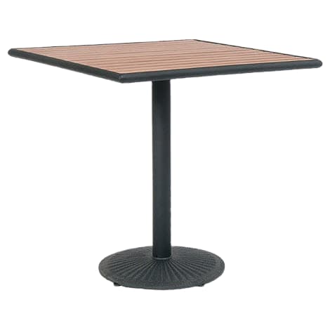 Natural Finish Faux Teak Top with Metal Base Interior