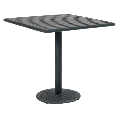 Black Finish Faux Teak Top with Table Base Interior