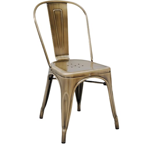 Bistro Style Metal Chair in Brass Finish Interior